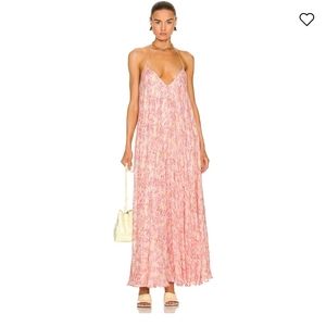 ROCOCO SAND FAYE Maxi Dress in Peach & Butter Yellow Size S